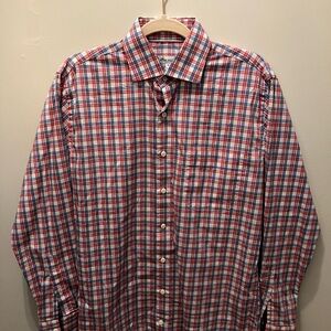 Peter Millar Red and Blue Checkered Shirt